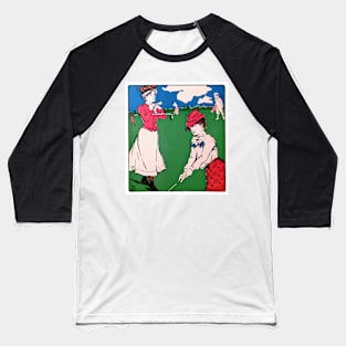 Vintage 1901 Golf Print Baseball T-Shirt